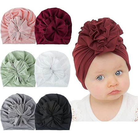 Baby Jente Lue, turbanluer for spedbarn småbarn jenter, baby turbanluer med sløyfe gave