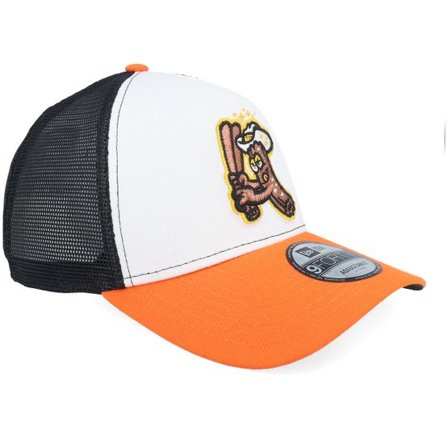 New Era - MiLB Vit trucker Keps - Hatstore Exclusive x San Jose Giants Copper Churros 9FORTY White/Orange/Black A-Frame Trucker @ Hatstore
