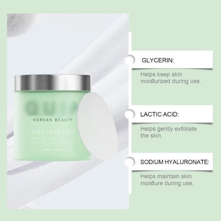 QUIA Poreless Pads, riktade mot stora porer och ojämn hudton, 70 pads per förpackning.