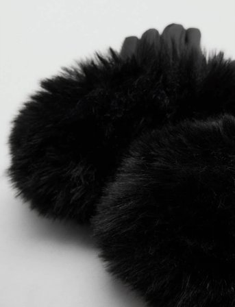 Mango Combined Hair Gloves - Black - M