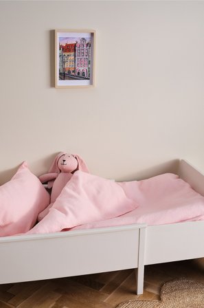 Jotex - Dynetrekksett i Musselin Barneseng Lys rosa - AMILIA - Kjøp Sengesett til barn hos Jotex