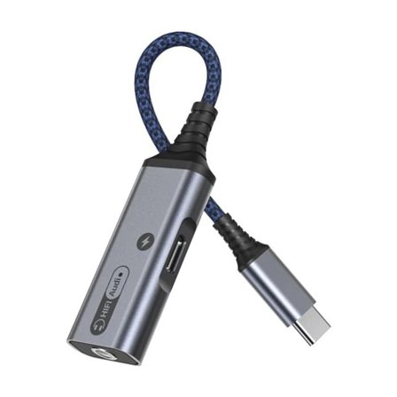 Typ C PD 60w Ladeadapter USB C til 3,5 mm Jack Splitter for mobiltelefon Blå Typec 3.5mm Blå Typec 3.5mm