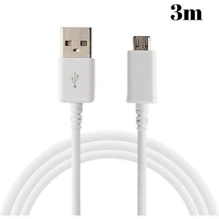 Kabel til Samsung Galaxy A10,A6-A7-J6 2018,A3-A5-J7-J5-J3 2016-2017,S7-Mikro USB Oplader Kabel Mål 3 Meter [Phonillico ]