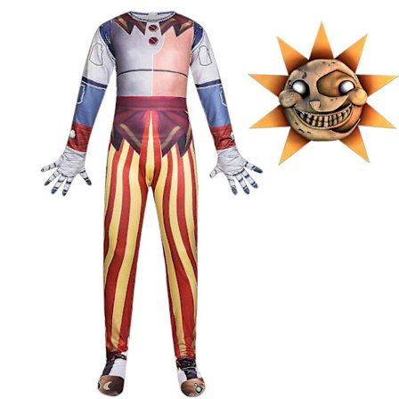 Sundrop ja Moondrop Fnaf Cosplay -asu lapsille Anime -haalarimaski Kauhu Halloween Joulu Syntymäpäiväjuhlat Puku Z Tw -a