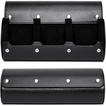 Läderur-fodral, Urvalsrulle Resefodral 3 Urvisningsförvaring Ur-fodral Visningsförvaring Organizer och Visningsställ