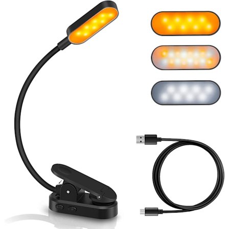 Lukuvalo 16 LED Lukuvalo Klipsilamppu USB Ladattava 9