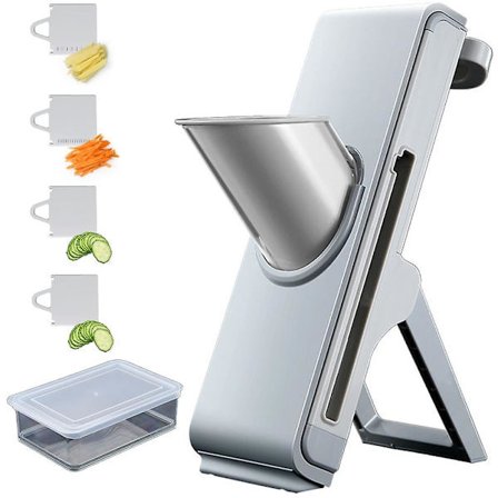 Mandolin Slicer til køkken og grøntsagshakker, justerbar tykkelse sikker julienne og skæremaskine mad, grøntsagsslicer til frugt/kartoffel/agurk/løg/