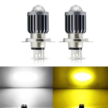 LED-lampa för bil bakljus bromsljus Hög ljusstyrka Energisparande för motorcykel Scooter H4 Vit Gul Dubbelfärg