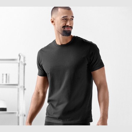 FlexFeel | Black Cotton T-shirt for Men - T-Shirts