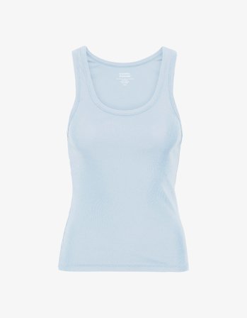 Women Organic Rib Tank Top - Polar Blue - XL