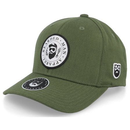 Bearded Man - Grønn adjustable Caps - The President Of Beards Patch Olive Adjustable @ Hatstore