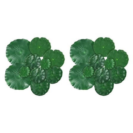 20 Stykker 5 Typer Kunstige Flydende Skum Lotusblade Puder Kunstig Løv Dam Dekoration til Pool