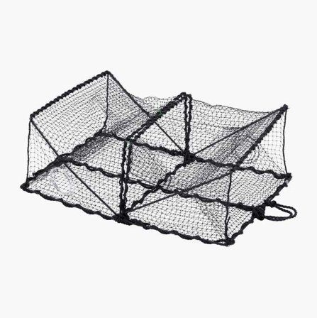 Biltema - Hummer-/Krabbeteine, Firkantet, Enkel å Tømme, Sammenleggbar, Av Nylon, Ramme av Plastbelagt Tråd, 60mm/80mm Størrelse