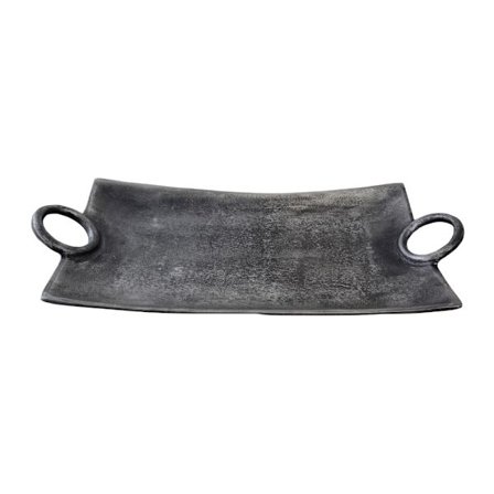 Koristeellinen alumiinitarjotin, antiikkihopea, 50x25x7 cm