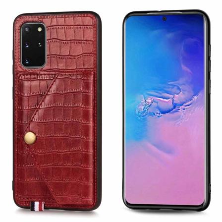 Sileä kansi korttitelineellä - Samsung Galaxy S20 Plus Röd