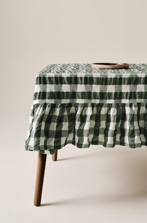 Jotex - Duk 135x135 Cm Grønn/hvit - MIMMI - Kjøp Duker hos Jotex