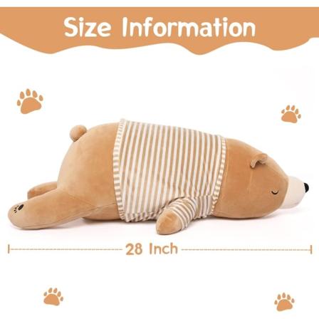 Stor Polarsøvn Kosedyr 28 Tommer Myk Polarsøvn Plussj T