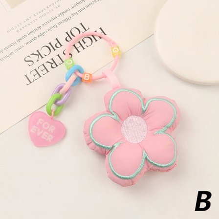 Sakura Tyg Blomma Nyckelring Smycken Lanyard Bilväska Nyckelring