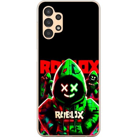 Kompatibelt Mobildeksel til Samsung Samsung Galaxy A13 Roblox Shadow Squad Design mørk neon-inspirert stil med grønne og røde kontraster for et kul
