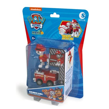 Äkta Paw Patrol Fordon Chase Skye Marshall Pull Back Bilar Lekset Byggblock Action Figur Barn Leksaker