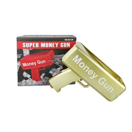 Elektrisk lekepistol for pengespraying, seddelpistol for fest, moro, gave til barn