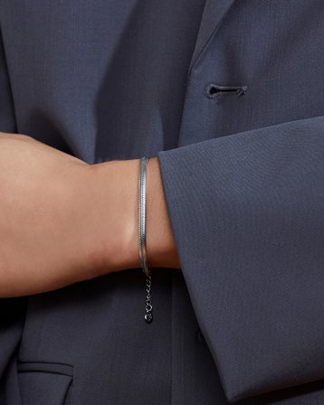 Edblad Herringbone Bracelet Steel Sølvfarvet Smykker Pige - Kids Brand Store