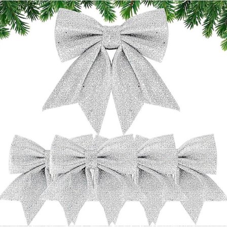 5 stk. julesløyfebånd 24 cm stor julesløyfe sløyfebånd slips ornamenter juledekorasjon juletre gaveinnpakning jul Tr