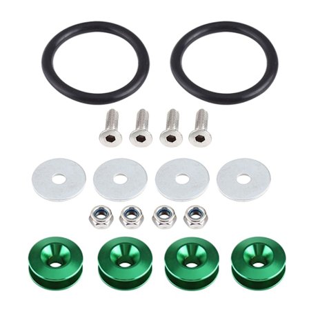 Billet Aluminiumlegering Stötfångarplatta Bult Motorrum Styling Kit Snabbfäste