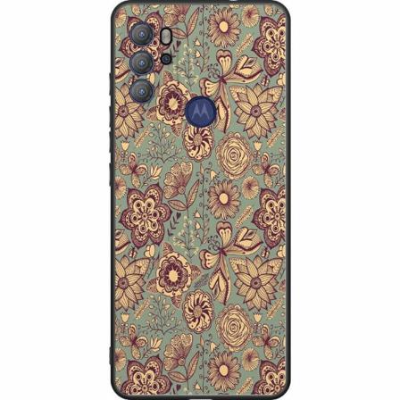 Motorola Moto G60s Svart Skal Vintage Flowers