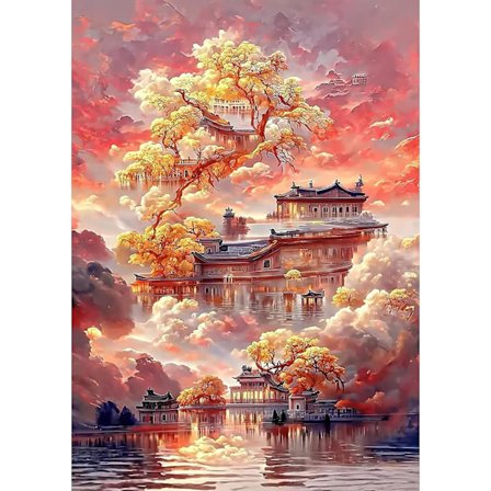 Maisema Timanttimaalaus Täydet Timantit, Timanttikirjonta-Sarja Täydellinen Timanttimaalaus Maisema, DIY 5D Timanttimaalaus Maisema 5D Timantti