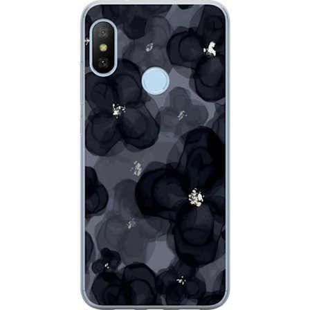 Kompatibel Mobilcover til Xiaomi Xiaomi Mi A2 Lite Abstrakt mørkt blomstermønster i sortgrå toner med en elegant og dramatisk følelse