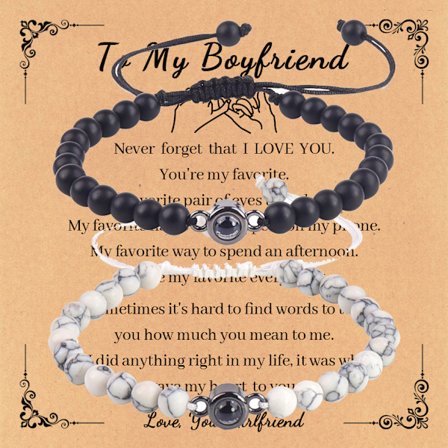 Jeg elsker dig armbånd par gaver til min kæreste, kæreste, mand, min elskede, soulmate, forlovede jubilæum Valentinsdag fødselsdag julegave