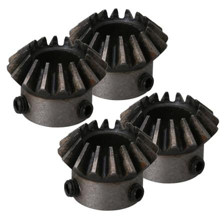 4 st 12 mm Håldiameter 45# Stål Konisk Bevelväxel 1,5 Modul 16 Tänder