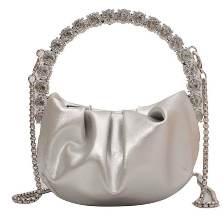 PU Lær Håndveske Mini Crossbody Veske SØLV