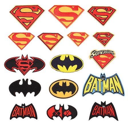 16 Strykejern-på-lapper for Hero Superman-merker, broderte applikasjoner