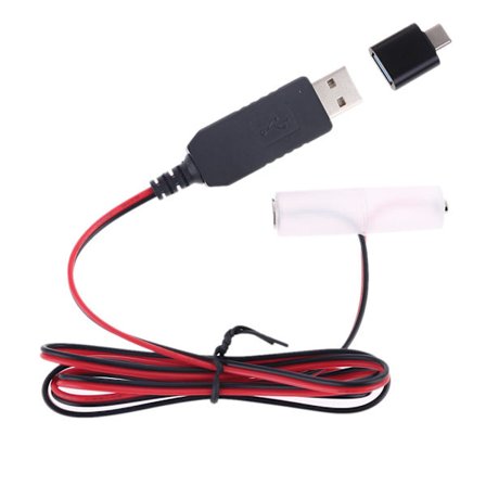 AA Dummy-Paristosovitin Irrotettava USB power vaihto 1–4 kpl AA-paristo LED-lelukaukosäätimille