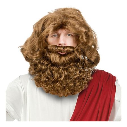 Jesus Perukset Peruk och Skägg Maskerad