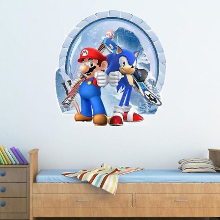 Mario Sonic Fargerik Anime 3d Veggklistremerker PVC Dekorativt Veggpapir