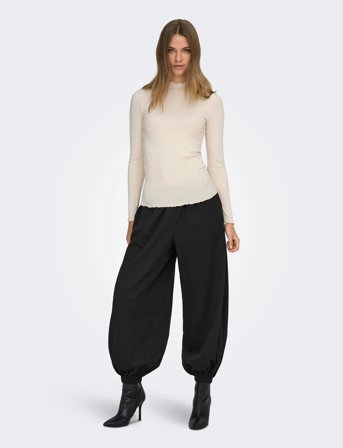 JDY Jdyfransiska Life L/S Hi-Nck Top Jr Noos - White - L