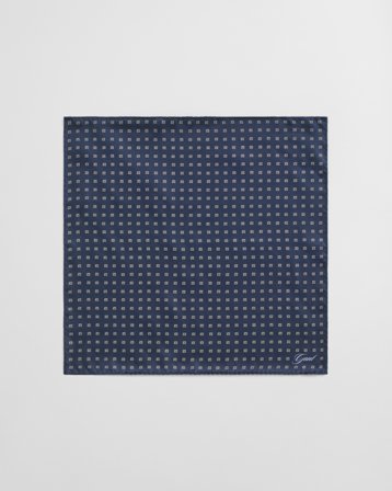 GANT Herren Foulard Print Einstecktuch (ONE SIZE) Marineblau