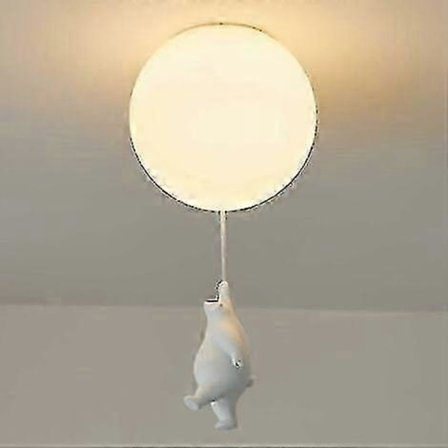 Børneloftlampe Hvid Akryl Lampeskærm, kreativ Isbjørn Loftlampe Moderne Tegneserie Dekor Lampe Armatur Indendørs Belysning Til Drenge Piger 