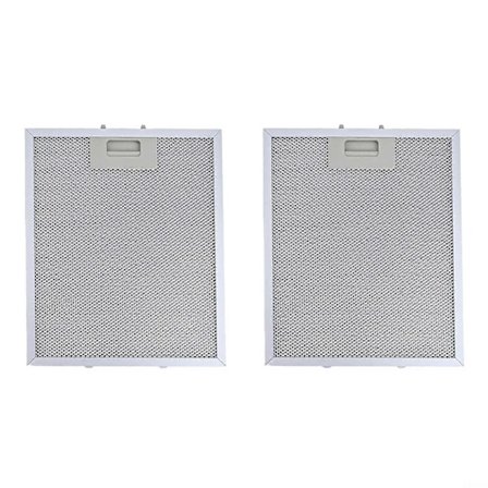 2 x Filter, 2 x Fettfilter i aluminiumnett, viftefilter, erstatning, 300 x 250 mm