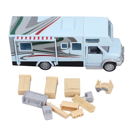1/32 Barnkammarhusbil Leksak Ljud Ljus Öppningsdörrar Simulering Pedagogisk Legering Husbil Leksak för Barn