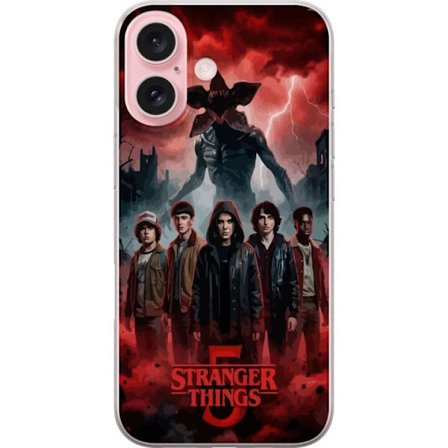 Yhteensopiva Puhelinkuori Apple Apple iPhone 16 Pimeä Stranger Things -inspiroima fantasiakuvaus salamalla, dramaattisella taivaalla ja intensiivisel