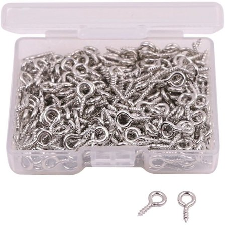 Mini Metallirenkaan tappi ruuvisilmukka koukku - 300 kpl taide- ja käsityötarvikkeisiin, DIY-korujen valmistukseen (10 x 4,5 mm)