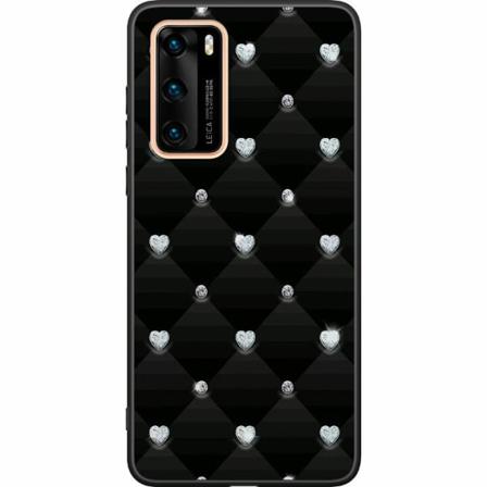 Huawei P40 Svart Skal Bling Heart