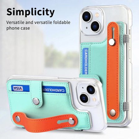 Skal för iPhone 13 Mini mintgrön enkel kreativ personlighet armband korthållare