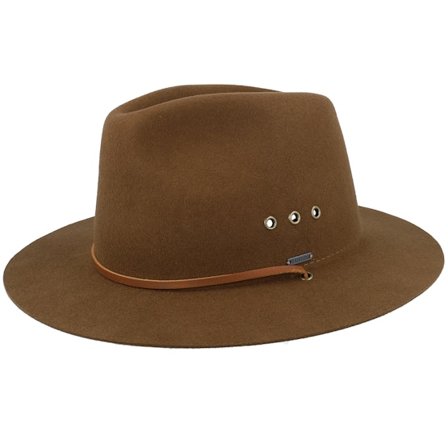 Brixton - Marrón fedora Sombrero - Wesley Wthr Guard Packable Coffee Fedora @ Hatstore