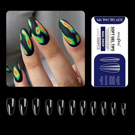 Kunstige falske neglespidser klare falske negle tryk på falske neglespidser fuld dækning falske neglespidser til diy hjem salon #5