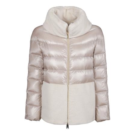 Herno, Faux Fur Down Jacket Beżowy, Kobieta, Rozmiar: L